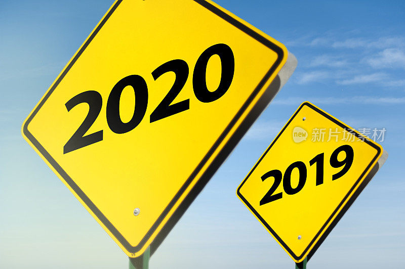 2020年新年/警告标志概念(点击查看更多)